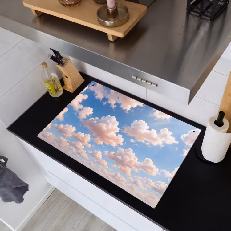 Wolken - Hemel - Natuur - Licht - Blauw Inductie beschemer met haakjes klein -sfeer1