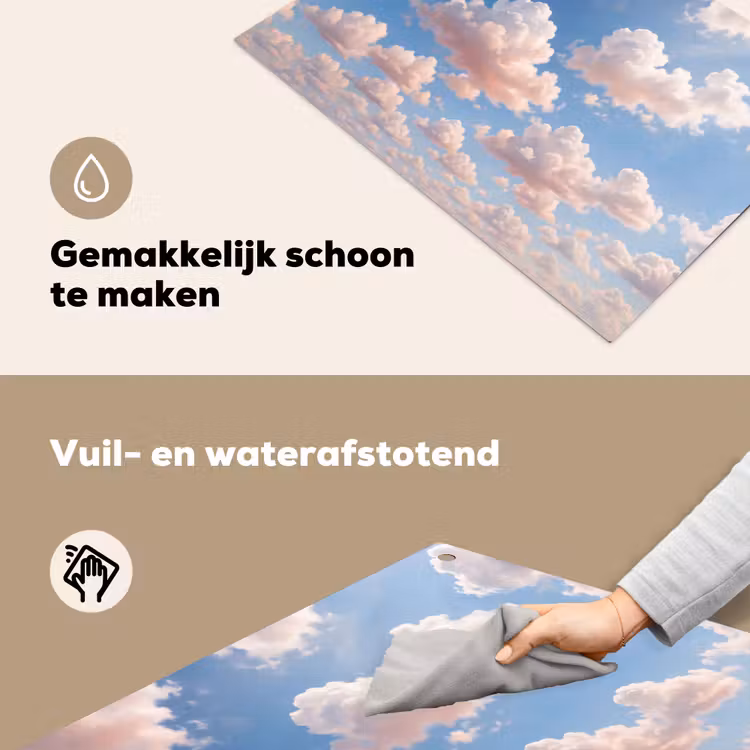 Wolken - Hemel - Natuur - Licht - Blauw Inductie beschemer met haakjes klein -ky-schoon-nl
