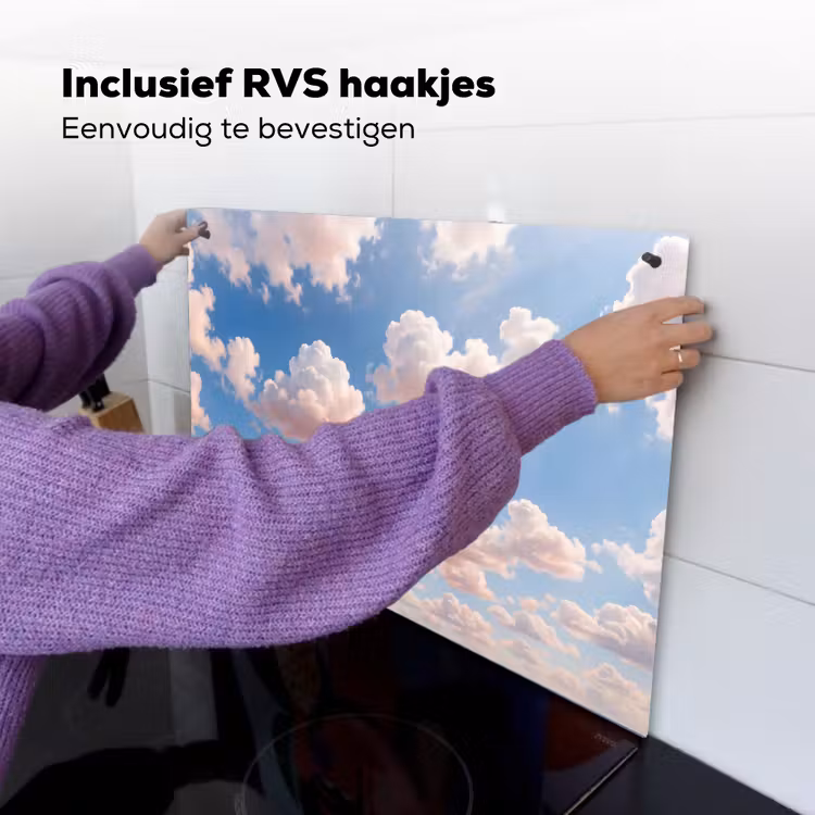 Wolken - Hemel - Natuur - Licht - Blauw Inductie beschemer met haakjes klein -ky-ophangen-nl