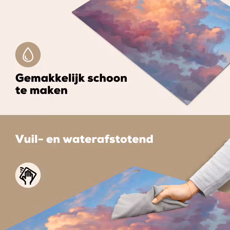 Wolken - Lucht - Natuur - Abstract - Kleurrijk Inductie beschemer met haakjes klein -ky-schoon-nl