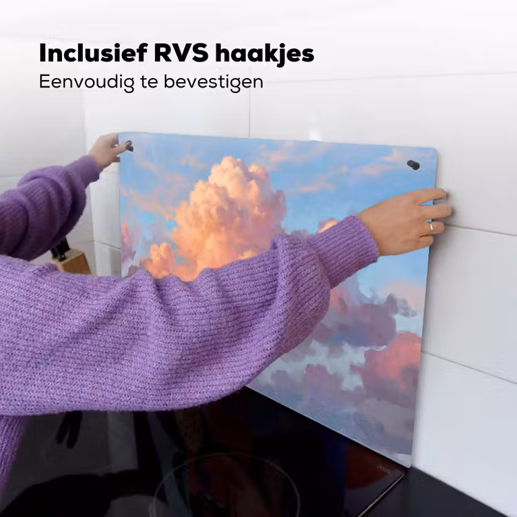 Wolken - Lucht - Natuur - Abstract - Kleurrijk Inductie beschemer met haakjes klein -ky-ophangen-nl