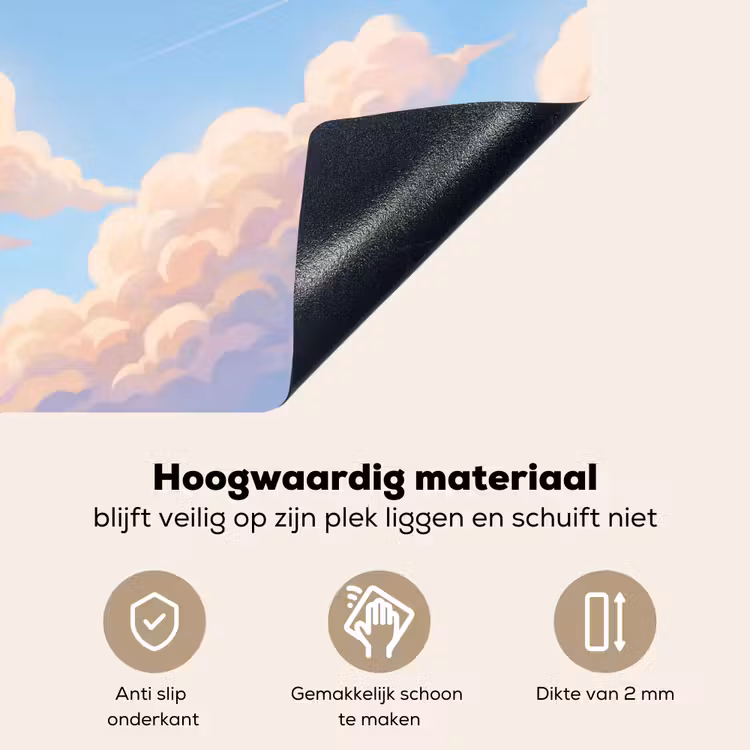 Wolken - Lucht - Natuur - Blauw Inductie beschemer met haakjes klein -ky-onderkant-nl
