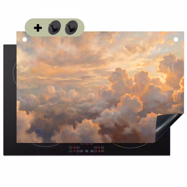 Wolken - Zonsondergang - Natuur - Abstract - Goud Inductie beschemer met haakjes klein -3d