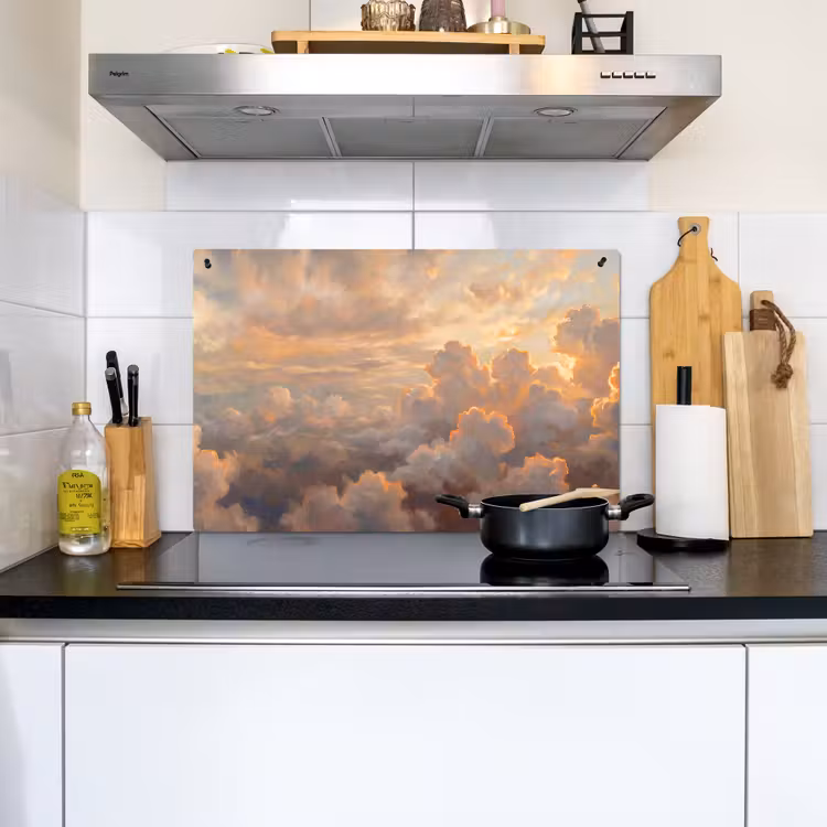 Wolken - Zonsondergang - Natuur - Abstract - Goud Inductie beschemer met haakjes klein -sfeer2