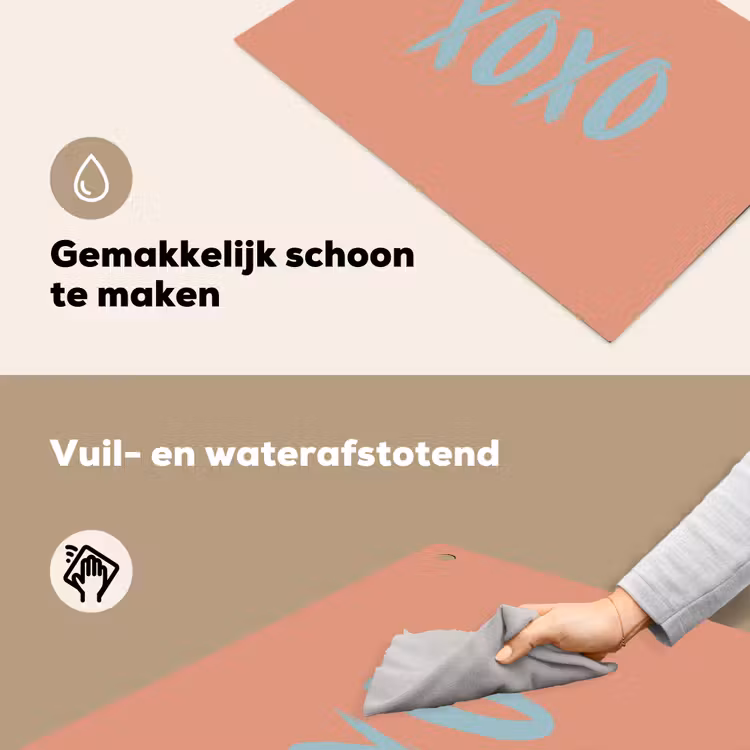 XOXO - Blauw - Perzikkleur Inductie beschemer met haakjes klein -ky-schoon-nl