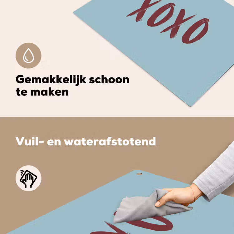 XOXO - Blauw - Rood Inductie beschemer met haakjes klein -ky-schoon-nl