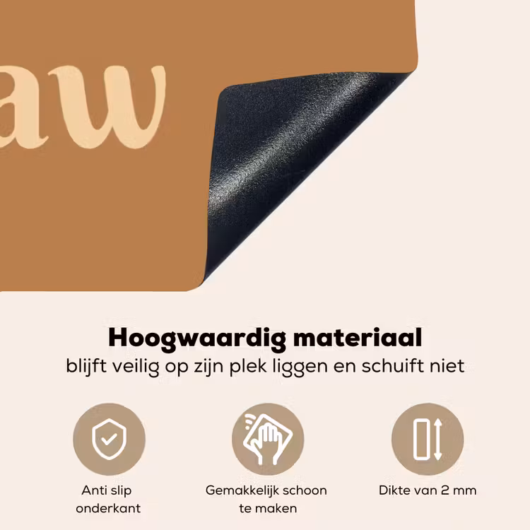 Yee haw - Bruin - Minimalistisch Inductie beschemer met haakjes klein -ky-onderkant-nl