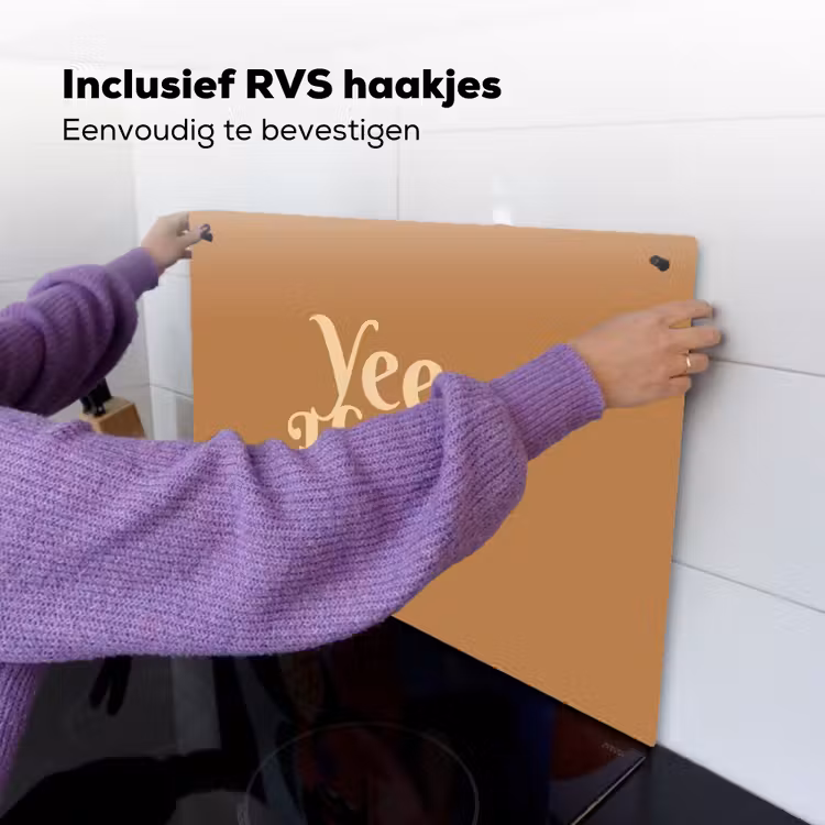 Yee haw - Bruin - Minimalistisch Inductie beschemer met haakjes klein -ky-ophangen-nl