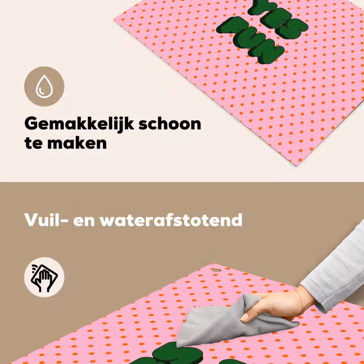 Yes fun - Groen - Roze - Stippen Inductie beschemer met haakjes klein -ky-schoon-nl