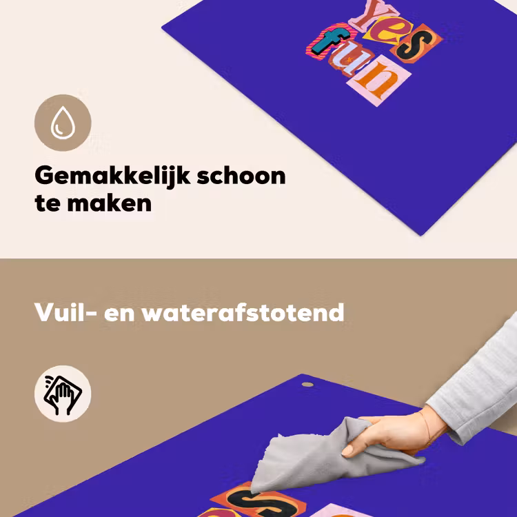 Yes fun - Kleurrijk - Collage-stijl Inductie beschemer met haakjes klein -ky-schoon-nl