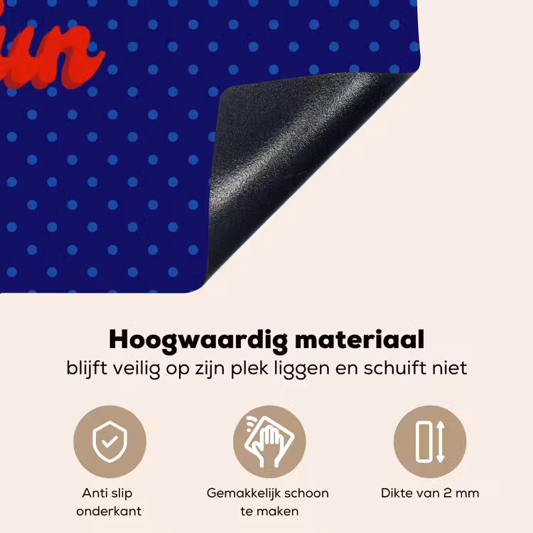Yes fun - Rood - Blauw - Stippen Inductie beschemer met haakjes klein -ky-onderkant-nl