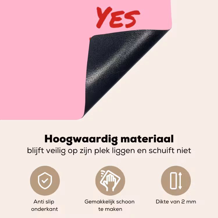 Yes you can do it - Rood - Roze Inductie beschemer met haakjes klein -ky-onderkant-nl