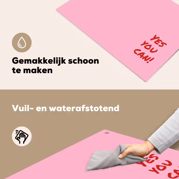 Yes you can do it - Rood - Roze Inductie beschemer met haakjes klein -ky-schoon-nl