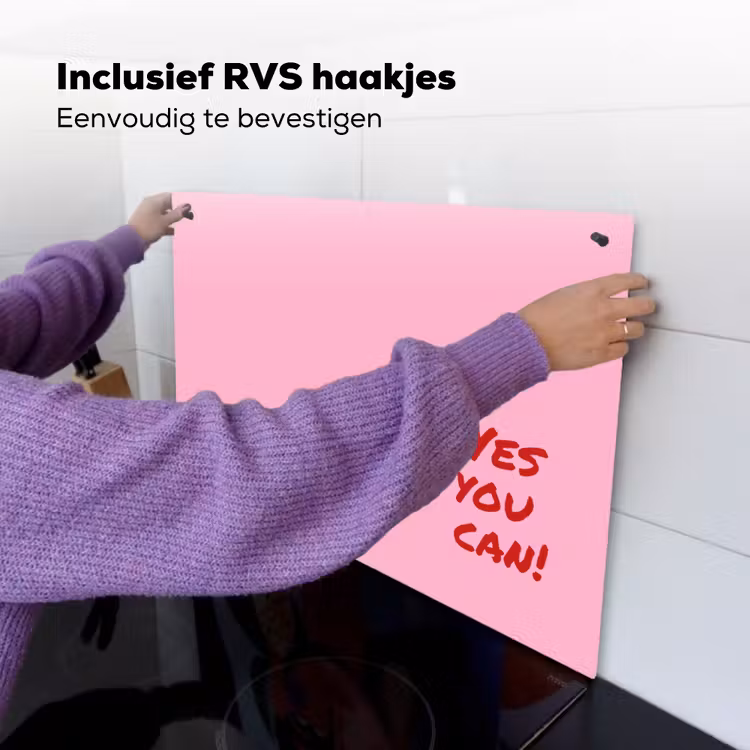 Yes you can do it - Rood - Roze Inductie beschemer met haakjes klein -ky-ophangen-nl