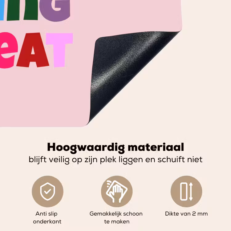 You're doing great - Roze - Kleurrijk Inductie beschemer met haakjes klein -ky-onderkant-nl