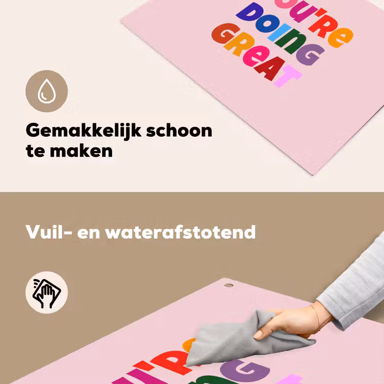 You're doing great - Roze - Kleurrijk Inductie beschemer met haakjes klein -ky-schoon-nl