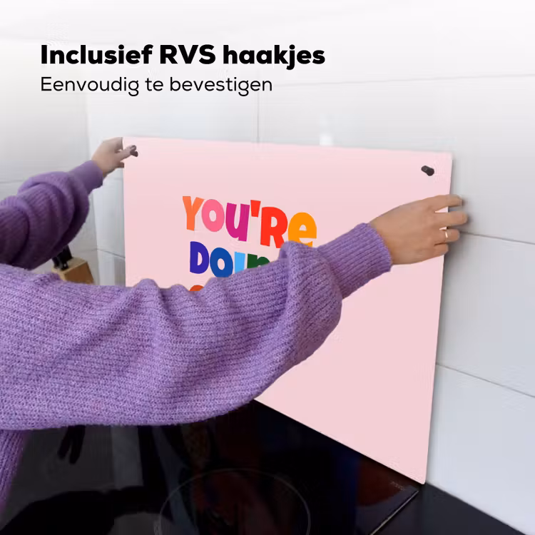 You're doing great - Roze - Kleurrijk Inductie beschemer met haakjes klein -ky-ophangen-nl