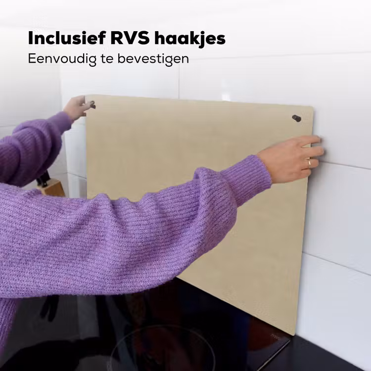 Zandkleur - Korrelige structuur - Beton Inductie beschemer met haakjes klein 777 -ky-ophangen-nl