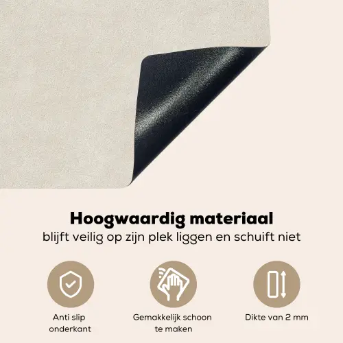 Zandkleurig - Modern - Egaal Inductie beschemer met haakjes klein 777 -ky-onderkant-nl
