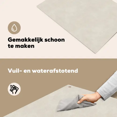 Zandkleurig - Modern - Egaal Inductie beschemer met haakjes klein 777 -ky-schoon-nl