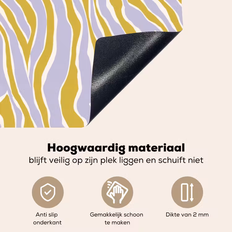 Zebra - Modern - Meerkleurig Inductie beschemer met haakjes klein 777 -ky-onderkant-nl