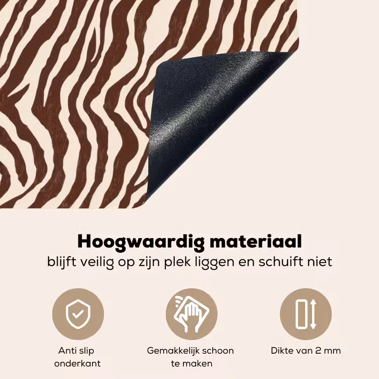 Zebra - Patroon - Zwart - Wit Inductie beschemer met haakjes klein 777 -ky-onderkant-nl