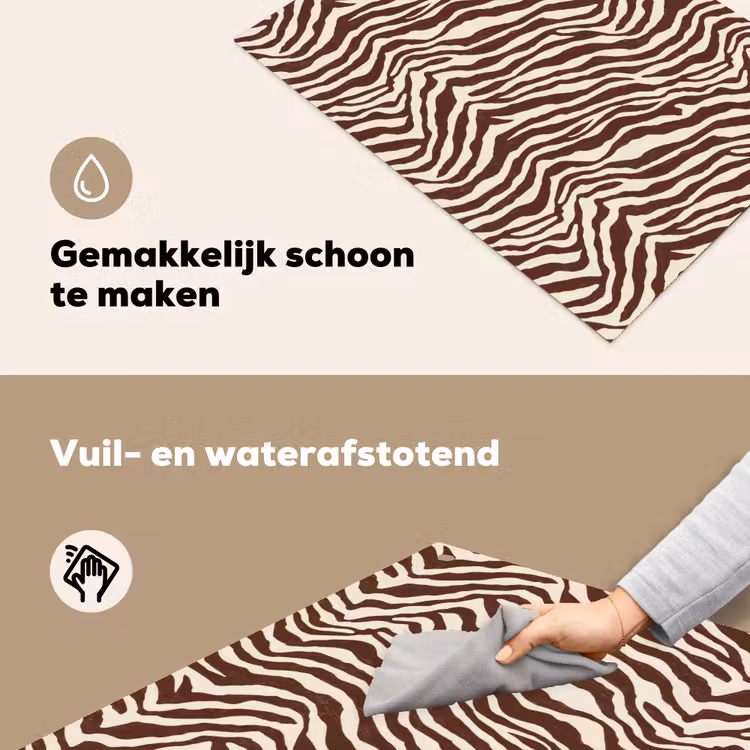 Zebra - Patroon - Zwart - Wit Inductie beschemer met haakjes klein 777 -ky-schoon-nl