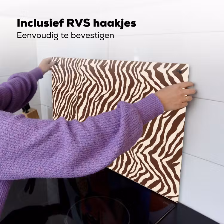 Zebra - Patroon - Zwart - Wit Inductie beschemer met haakjes klein 777 -ky-ophangen-nl