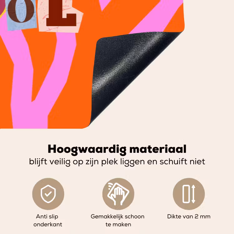 Zebraprint - Grafisch - COOL - Oranje Inductie beschemer met haakjes klein -ky-onderkant-nl