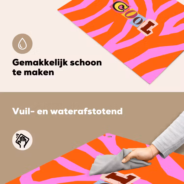 Zebraprint - Grafisch - COOL - Oranje Inductie beschemer met haakjes klein -ky-schoon-nl