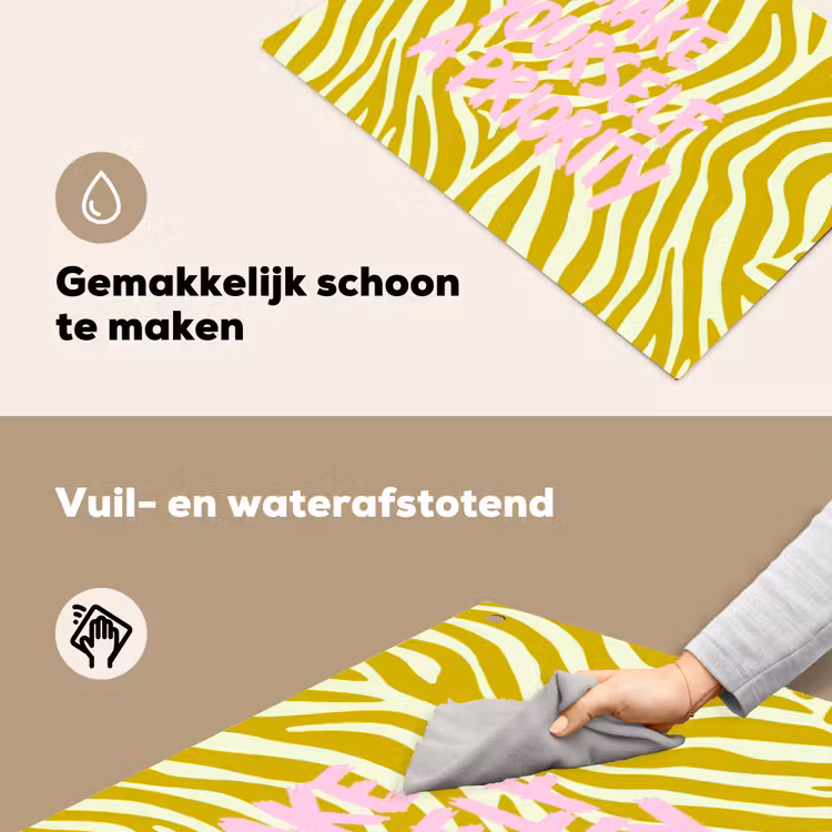 Zebraprint - Priority - Roze Inductie beschemer met haakjes klein -ky-schoon-nl