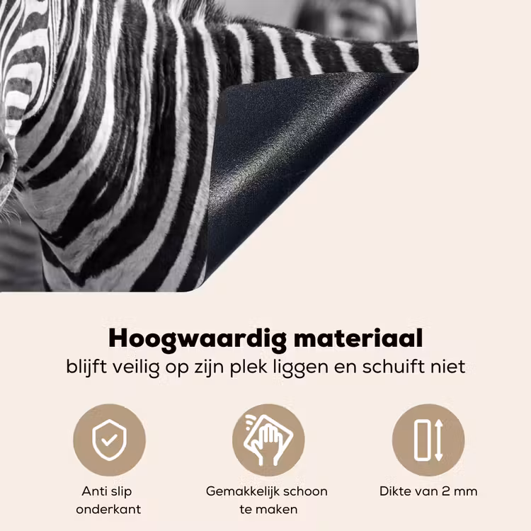 Zebra's - Zwart - Wit Inductie beschemer met haakjes klein -ky-onderkant-nl