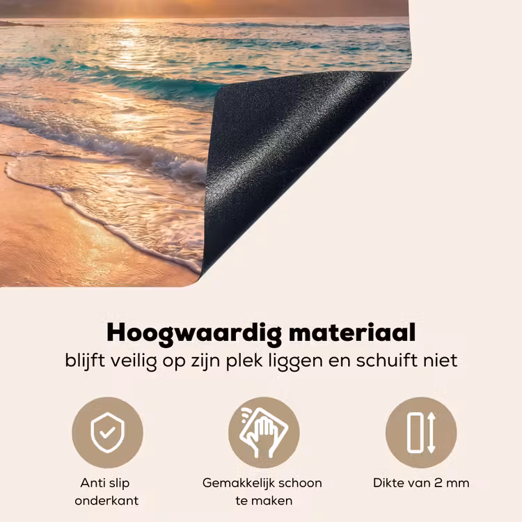 Zee - Berg - Landschap - Tropisch - Goud Inductie beschemer met haakjes klein -ky-onderkant-nl