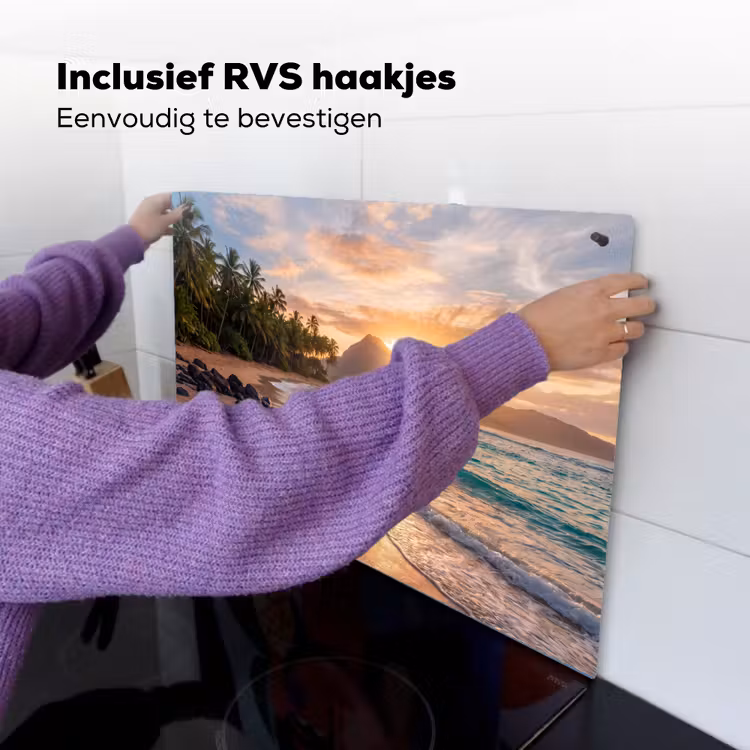 Zee - Berg - Landschap - Tropisch - Goud Inductie beschemer met haakjes klein -ky-ophangen-nl
