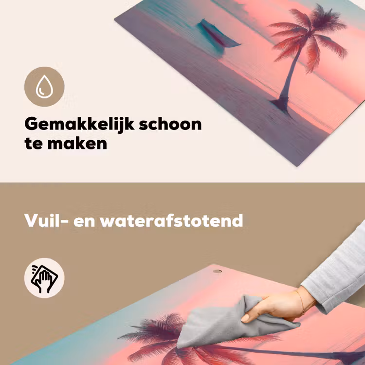 Zee - Boot - Zonsondergang Inductie beschemer met haakjes klein -ky-schoon-nl
