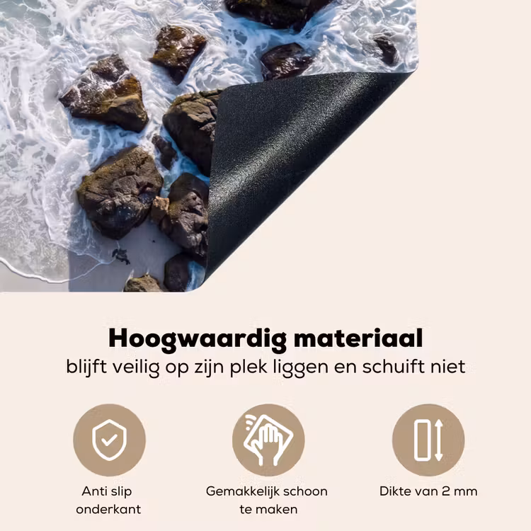 Zee - Golf - Strand - Natuur - Blauw Inductie beschemer met haakjes klein -ky-onderkant-nl