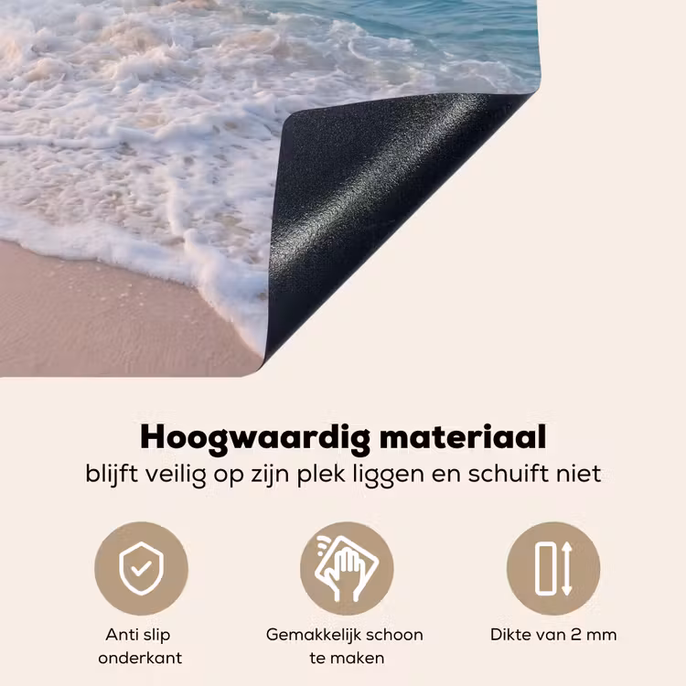 Zee - Golven - Strand - Natuur - Wit Inductie beschemer met haakjes klein -ky-onderkant-nl