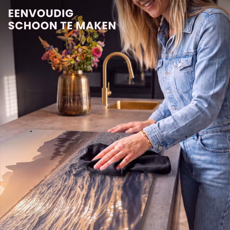 Zee - Golven - Zonsondergang - Kust - Goud Inductie beschemer met haakjes klein -ky-schoon-nl