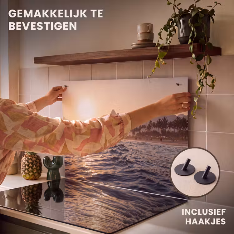 Zee - Golven - Zonsondergang - Kust - Goud Inductie beschemer met haakjes klein -ky-ophangen-nl