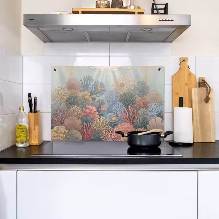 Zee - Koraal - Vis - Natuur - Kleurrijk Inductie beschemer met haakjes klein -sfeer2