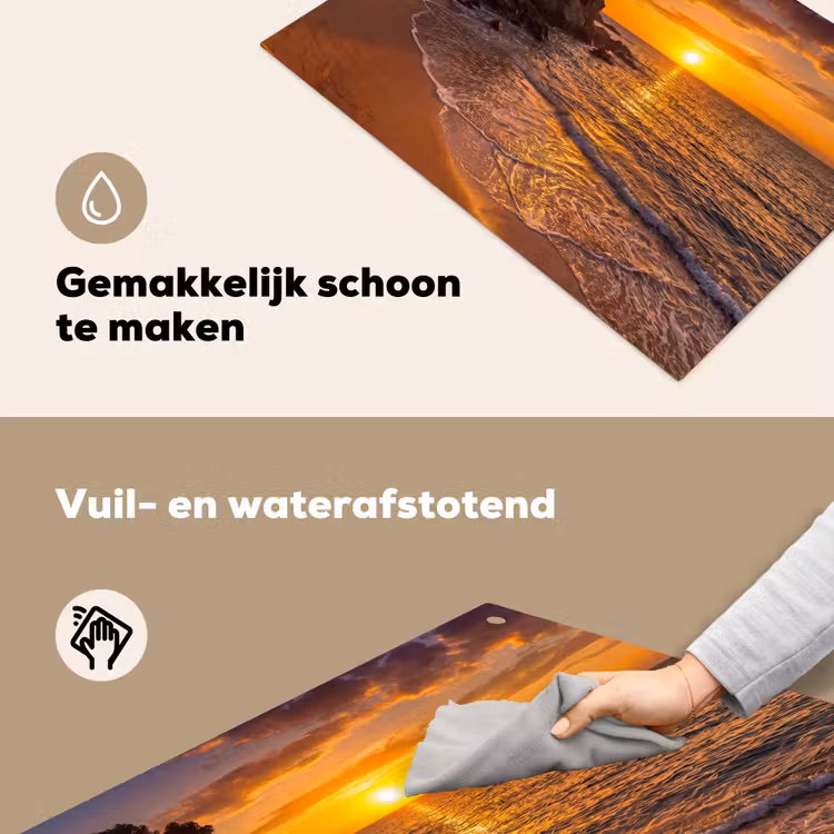 Zee - Kust - Zonsondergang - Natuur - Oranje Inductie beschemer met haakjes klein -ky-schoon-nl