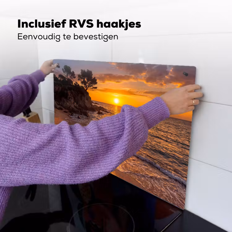 Zee - Kust - Zonsondergang - Natuur - Oranje Inductie beschemer met haakjes klein -ky-ophangen-nl