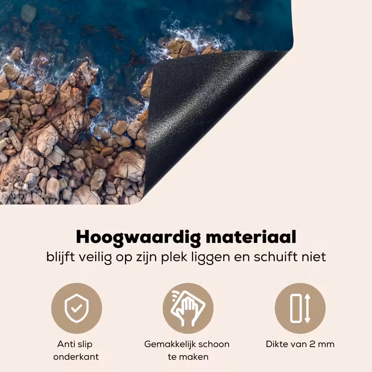 Zee - Kustlijn - Natuur - Abstract - Blauw Inductie beschemer met haakjes klein -ky-onderkant-nl