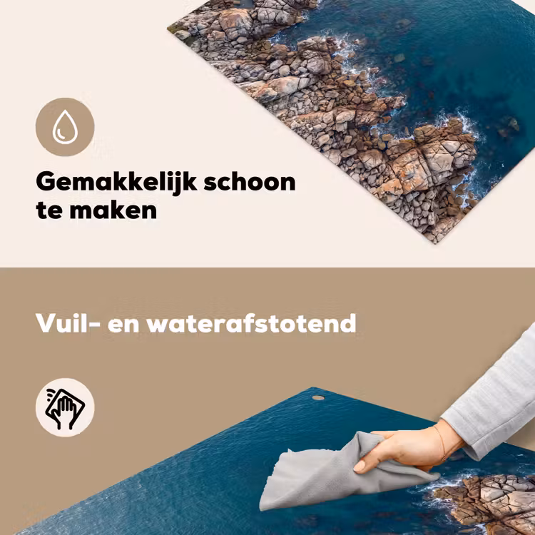 Zee - Kustlijn - Natuur - Abstract - Blauw Inductie beschemer met haakjes klein -ky-schoon-nl