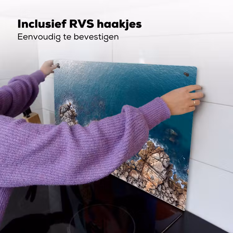 Zee - Kustlijn - Natuur - Abstract - Blauw Inductie beschemer met haakjes klein -ky-ophangen-nl