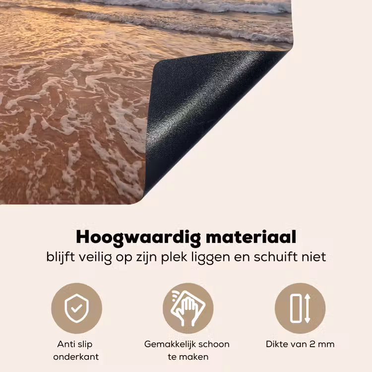 Zee - Kustlijn - Wolken - Landschap - Oranje Inductie beschemer met haakjes klein -ky-onderkant-nl