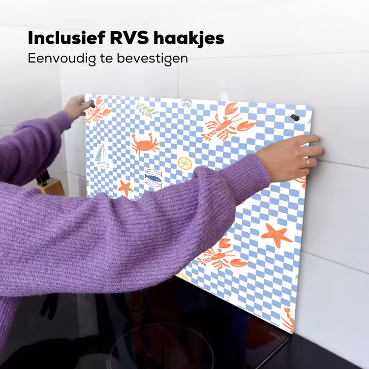 Zee - Sfeer - Zeilboot - Blauw Inductie beschemer met haakjes klein 777 -ky-ophangen-nl