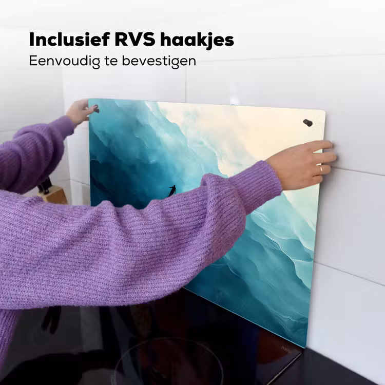 Zee - Silhouet - Abstract - Blauw Inductie beschemer met haakjes klein -ky-ophangen-nl