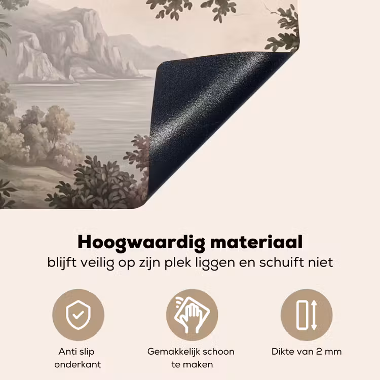 Zee - Villa - Beige Inductie beschemer met haakjes klein -ky-onderkant-nl