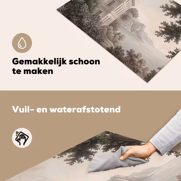 Zee - Villa - Beige Inductie beschemer met haakjes klein -ky-schoon-nl